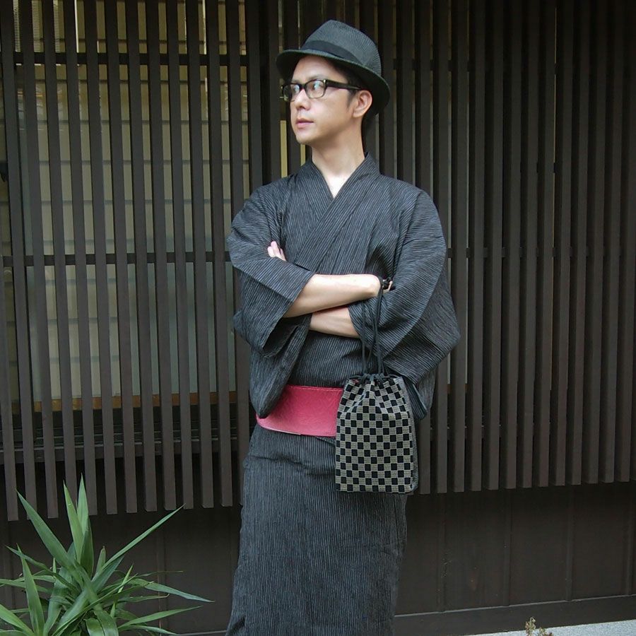 巾着袋 信玄袋 メンズ 印伝調 日本製 | 男着物の加藤商店《公式》|男性着物専門店