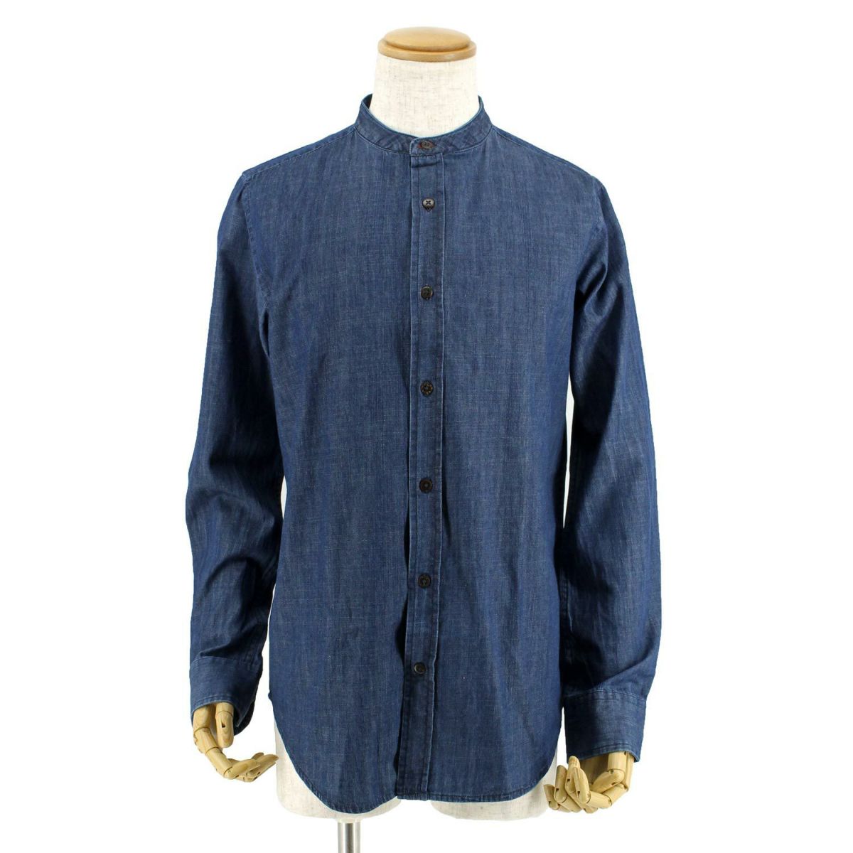 スタンドカラーシャツ インディゴ