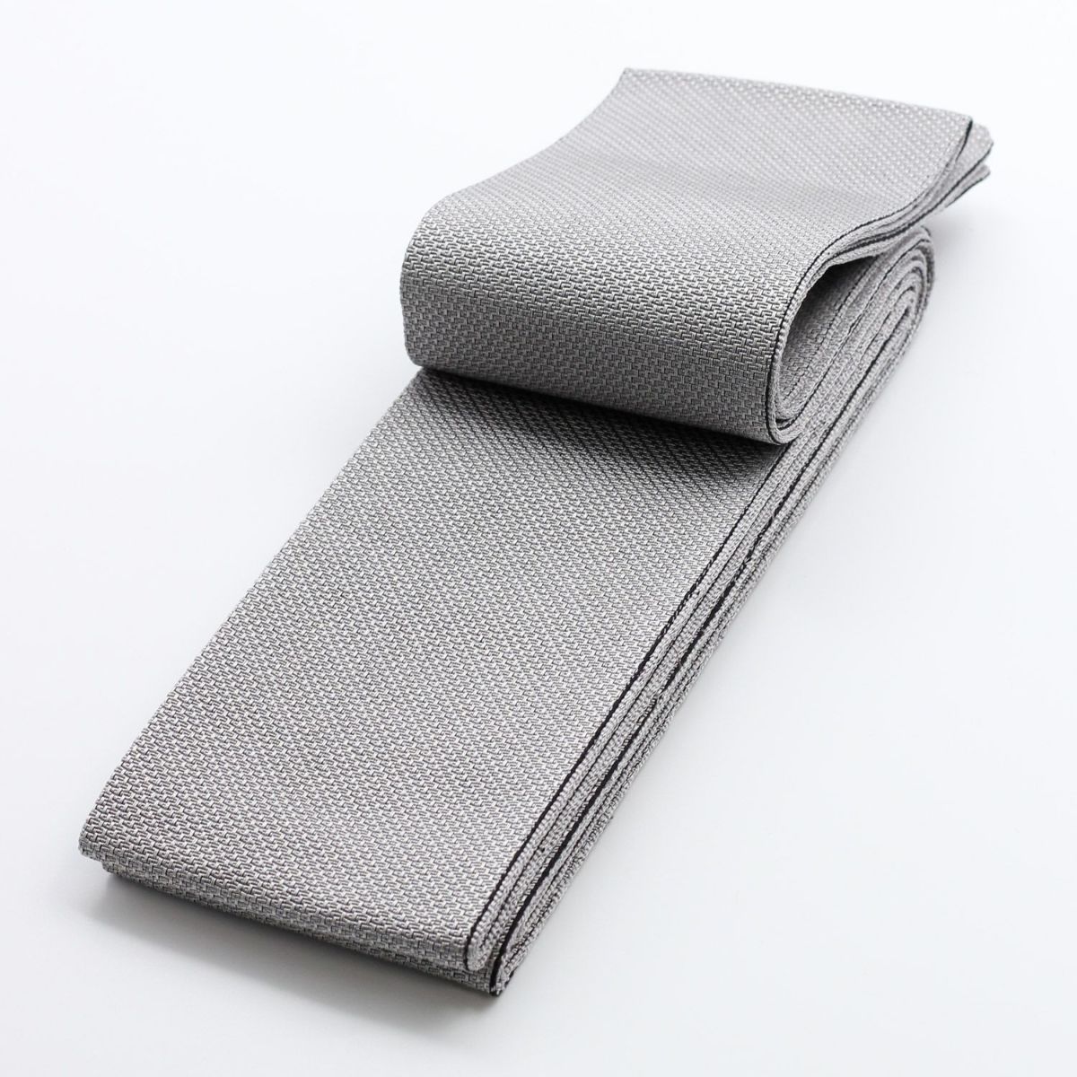 角帯 正絹 米沢織物 つばさ 灰白