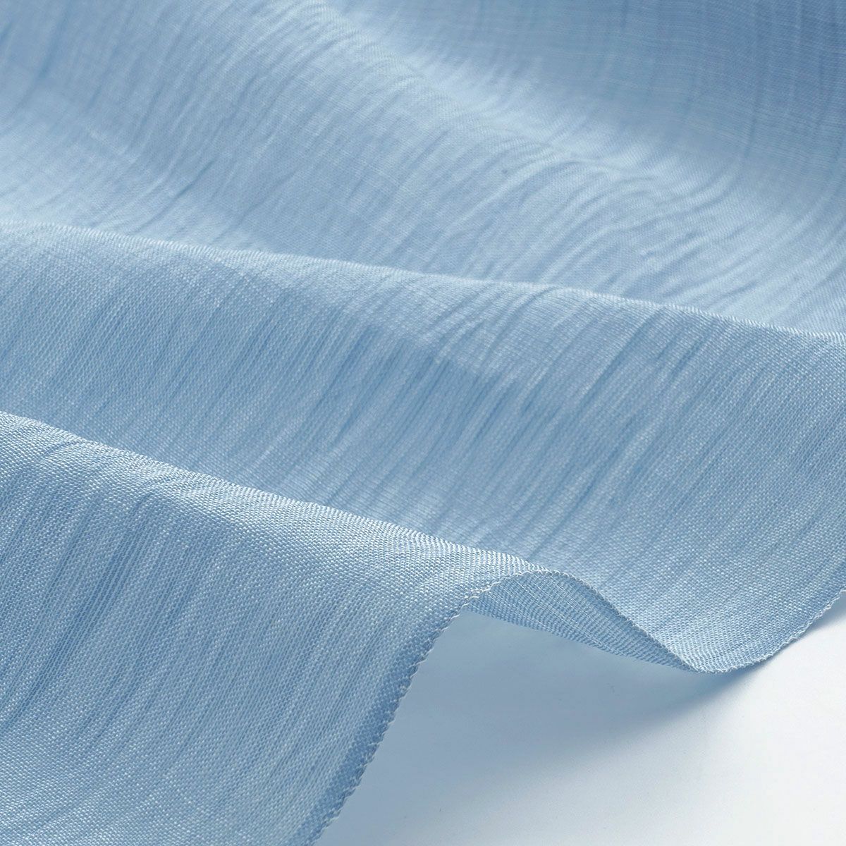 メンズ浴衣 夏着物 小千谷ちぢみ 本麻 水色 仕立て代込