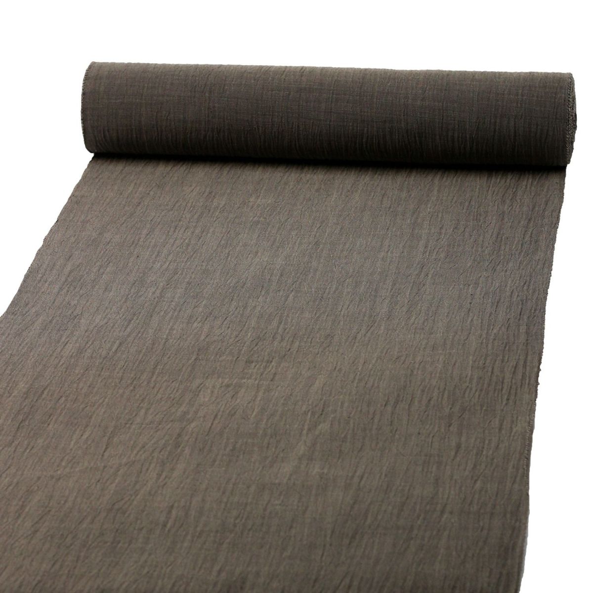 メンズ浴衣 夏着物 小千谷ちぢみ 本麻 茶 仕立て代込