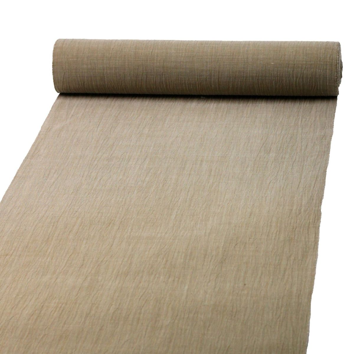 メンズ浴衣 夏着物 小千谷ちぢみ 本麻 淡茶 仕立て代込