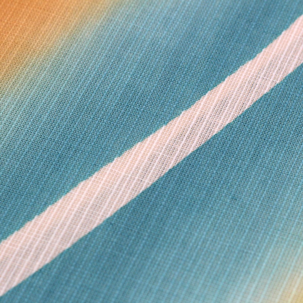 仕立てオーダー浴衣 注染 緑薄茶縞