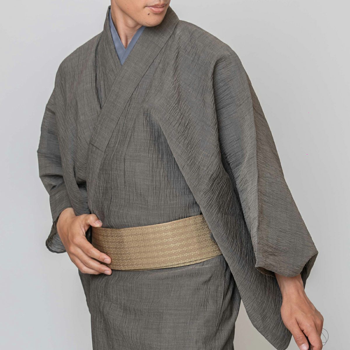 浴衣メンズ 夏着物 小千谷縮