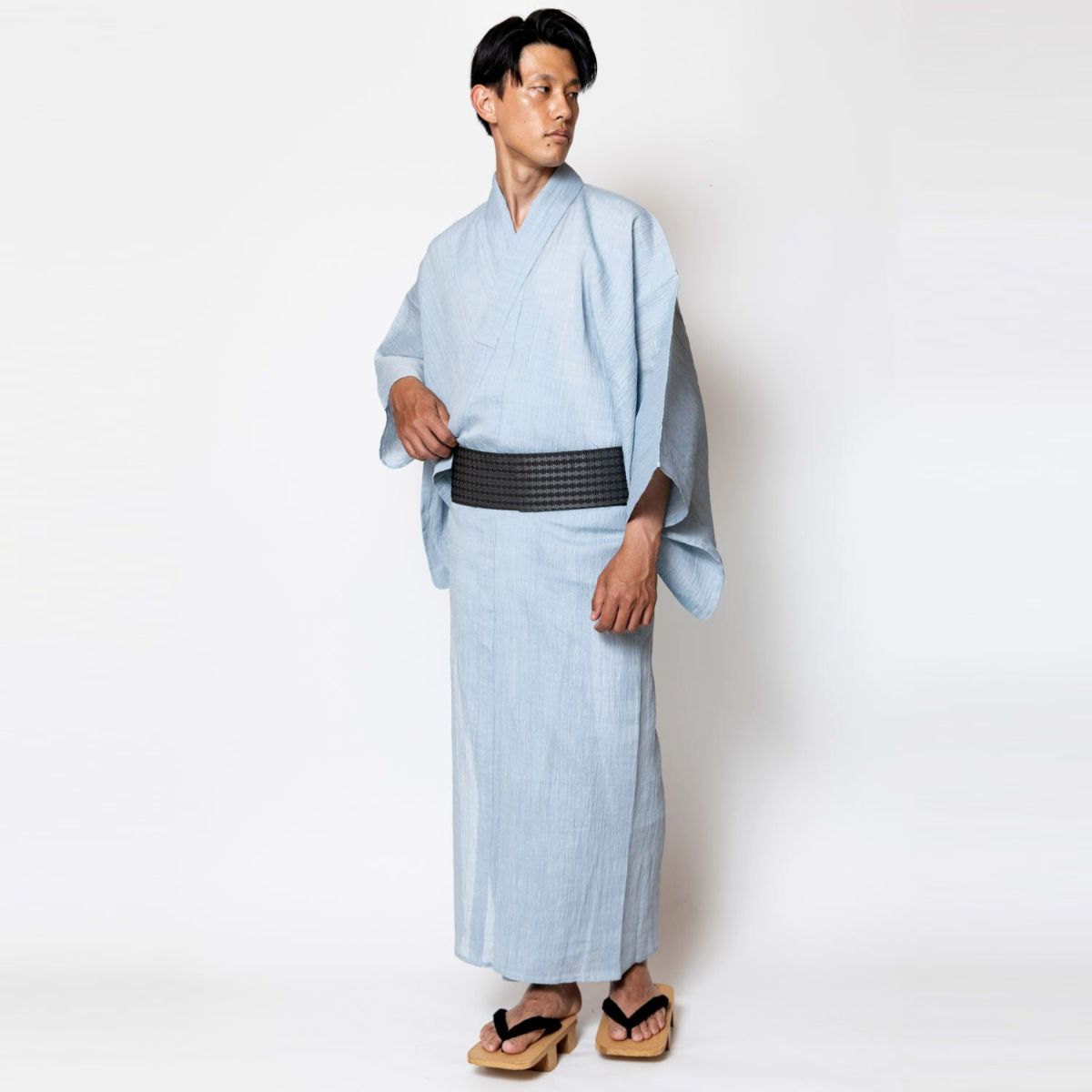 夏着物 浴衣メンズ 小千谷縮