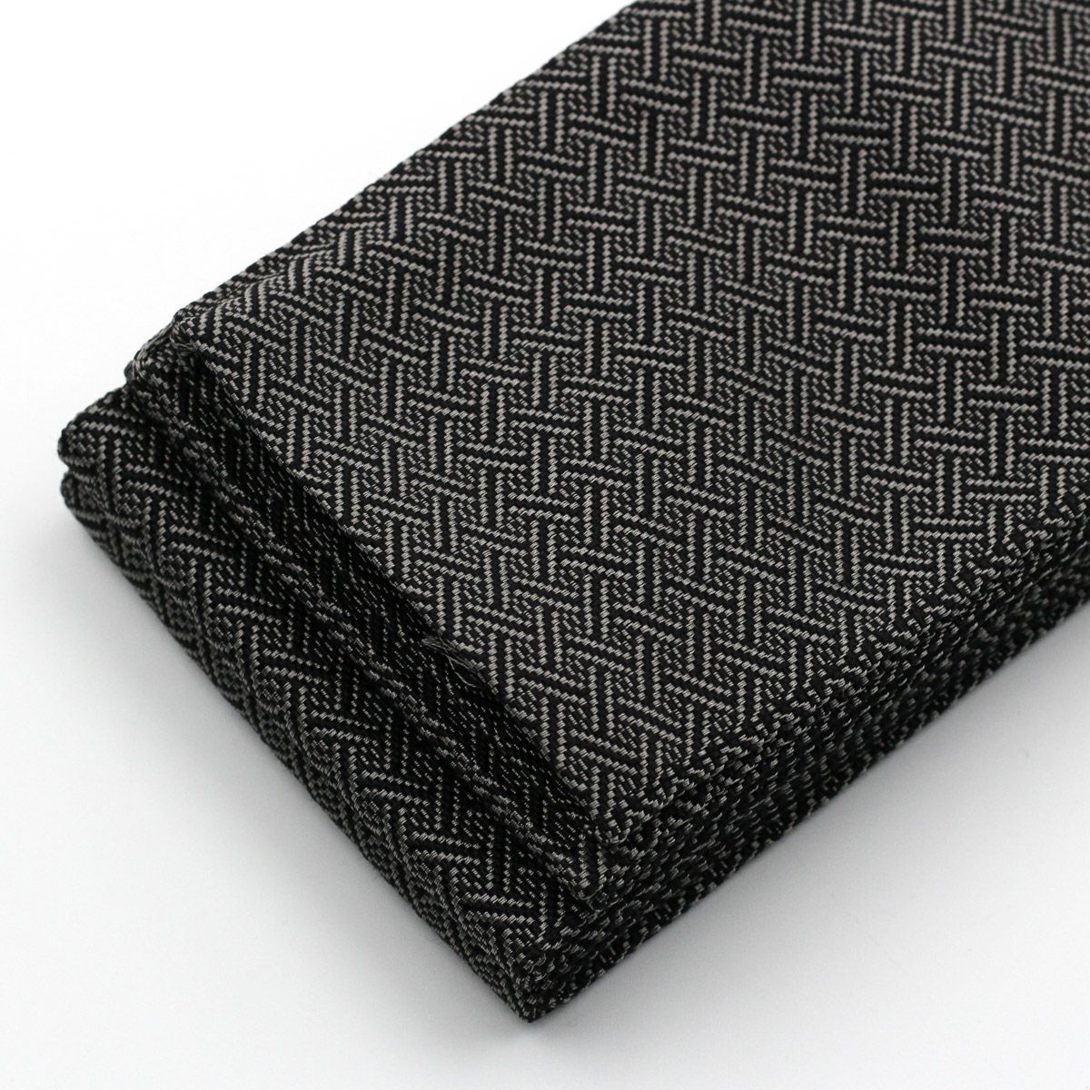 角帯 正絹 米沢織物 網代 黒 (1039) | 《公式》男着物の加藤商店