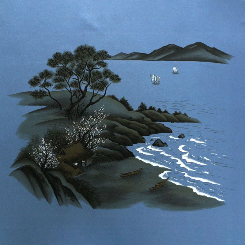 羽裏 額裏 山水