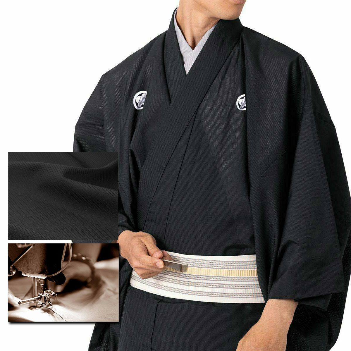絽黒紋付 絽喪服 夏物 三つ紋 格好いい 正絹生地