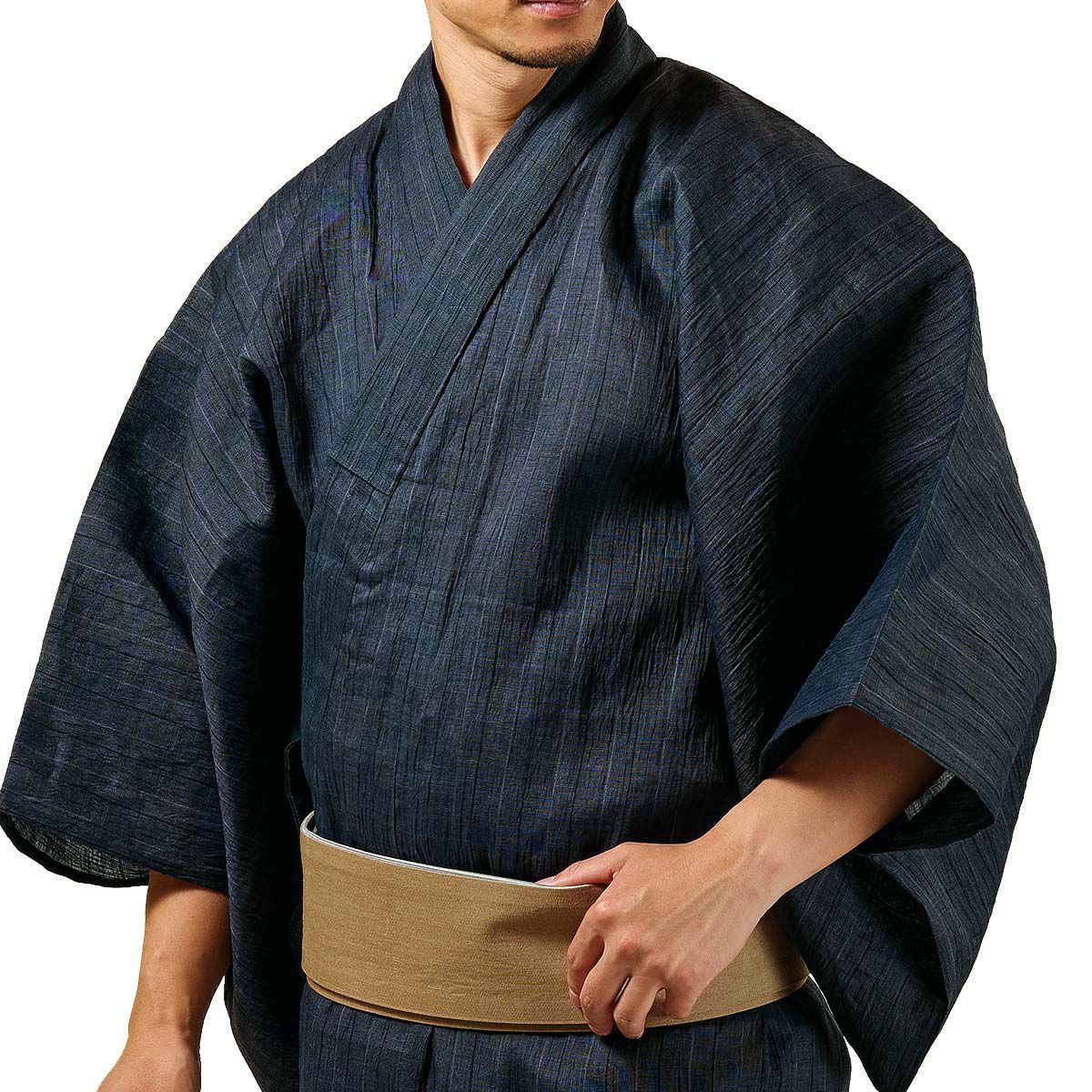 メンズ浴衣 夏着物 近江ちぢみ本麻