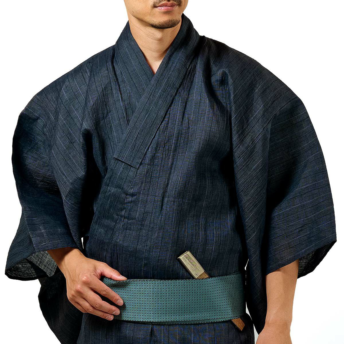 メンズ浴衣 夏着物 近江ちぢみ本麻