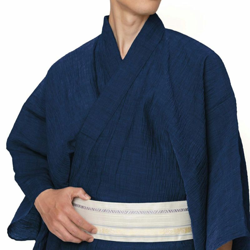メンズ浴衣 夏着物 近江ちぢみ本麻