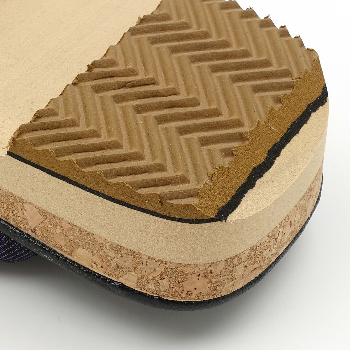 草履 黒 メンズ ブラックEVA 縞 青紫