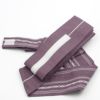 作り帯 ワンタッチ帯 綿 献上 灰紫