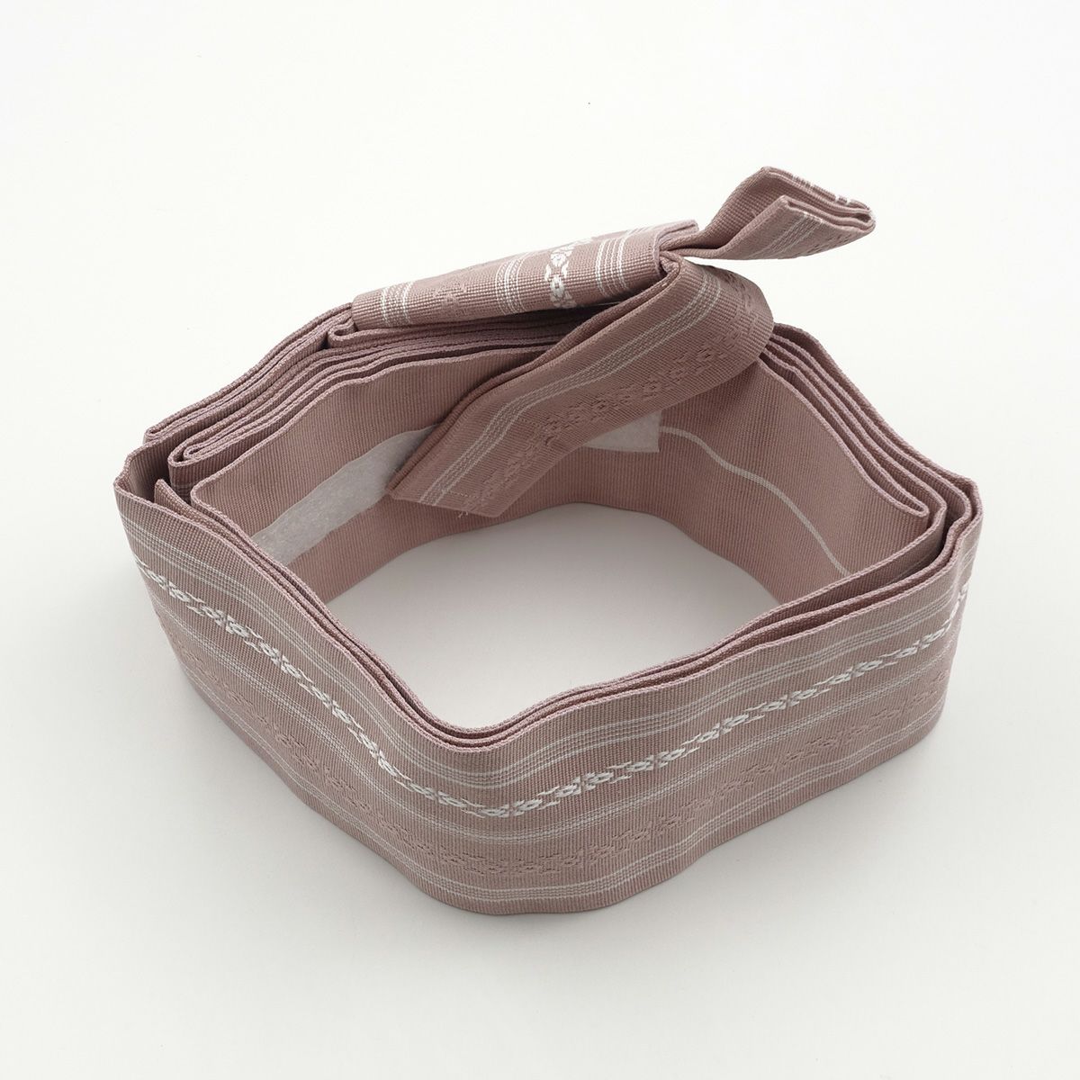 作り帯 ワンタッチ帯 綿 献上 薄桃