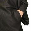 コート メンズ 角袖 和装コート 米沢織 ポリ絹 Ｌサイズ 紺茶 日本製
