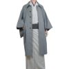 コート メンズ 角袖 和装コート ウール100% グレー Mサイズ 日本製