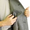 コート メンズ 角袖 和装コート ウール100% グレー Mサイズ 日本製