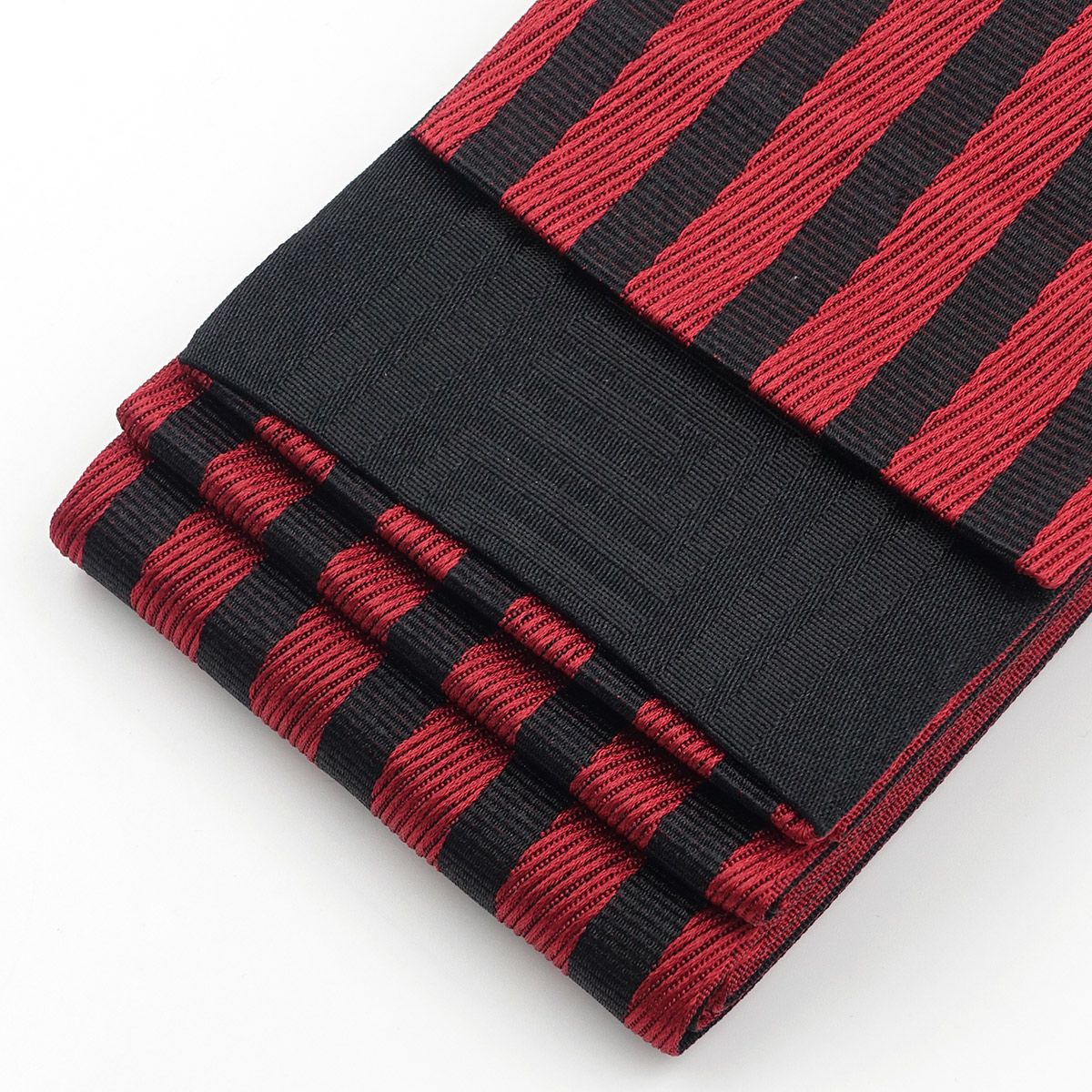 角帯 縞 赤×黒