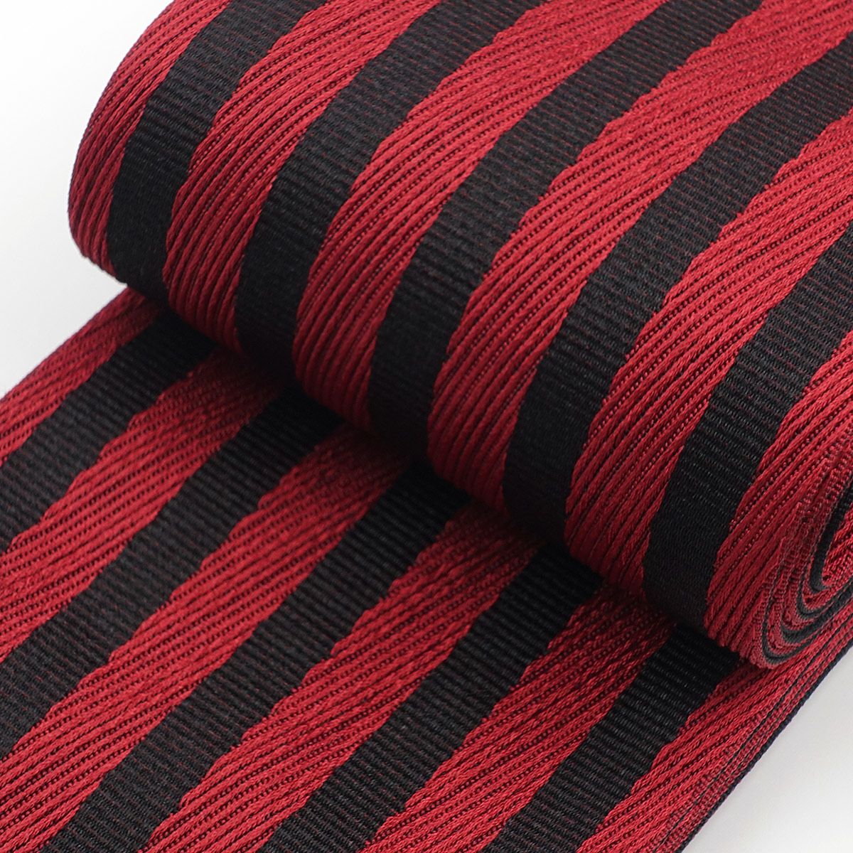 角帯 縞 赤×黒