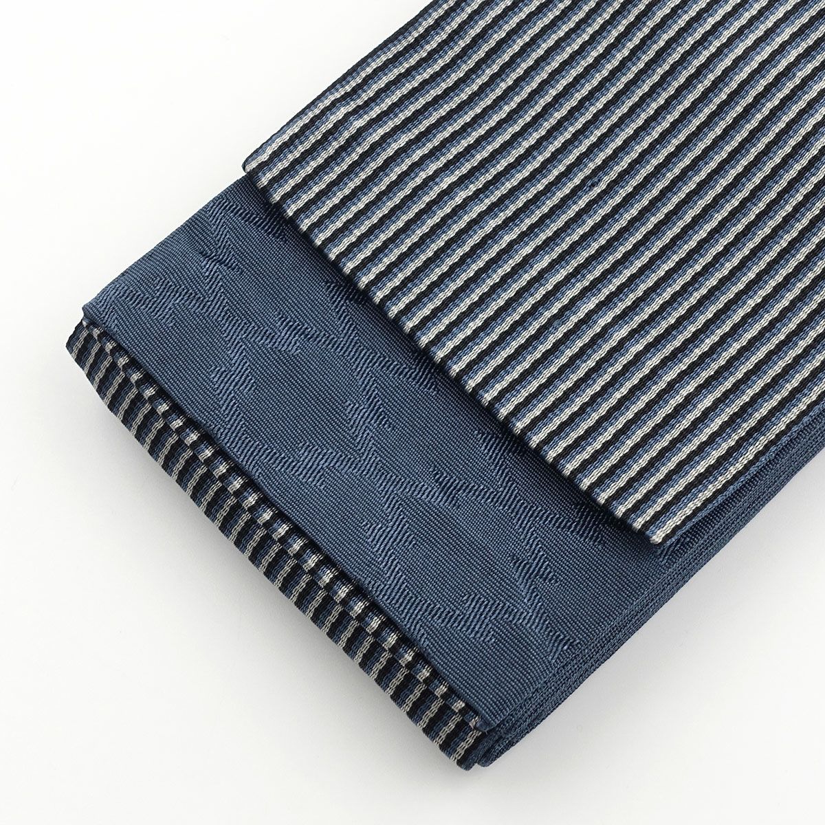 角帯 縞 ブルーグレー×青