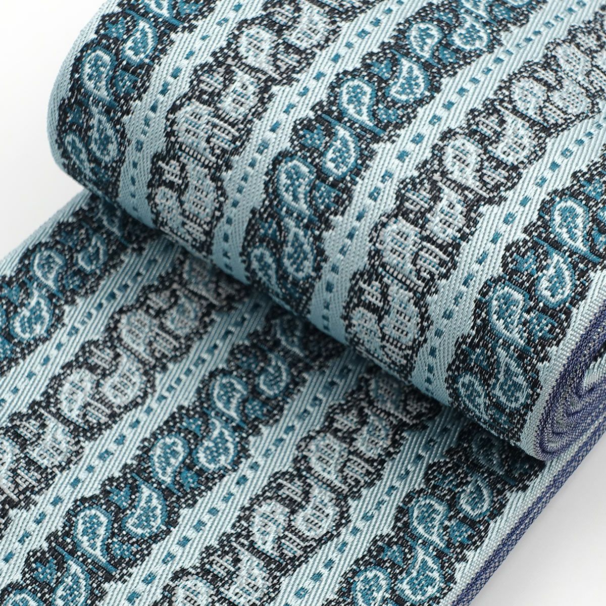 角帯 ペイズリー風 青