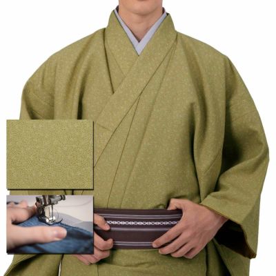 仕立てオーダー着物(もしくは羽織) 洗える着物 江戸小紋 南天 黄色 N-62