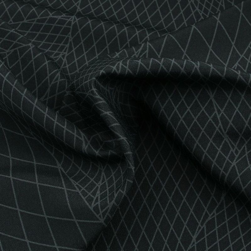 仕立てオーダー着物(もしくは羽織) 洗える着物 小紋 幾何学模様 焦げ茶
