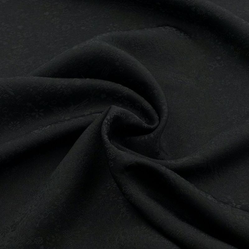 仕立てオーダー着物(もしくは羽織) ちりめん 洗える着物 小紋 テイジン 鳳凰 黒
