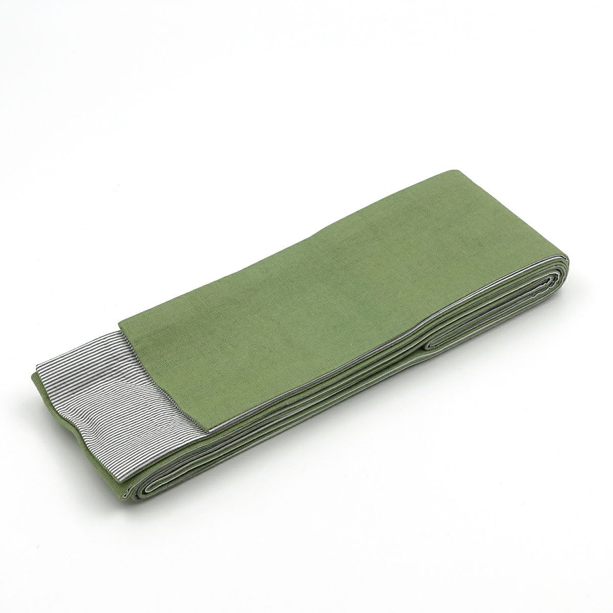 角帯 麻 縞 抹茶