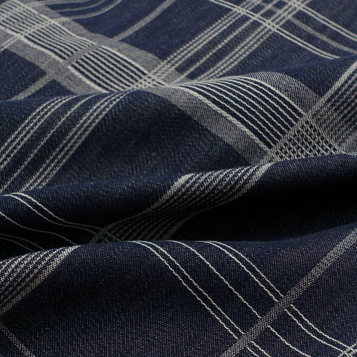 デニム着物 岡山デニム メンズ 単衣 格子