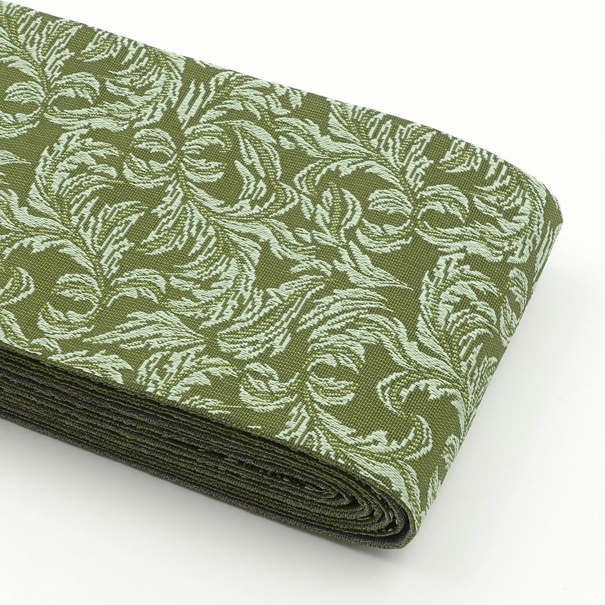 角帯 アカンサス文様 抹茶