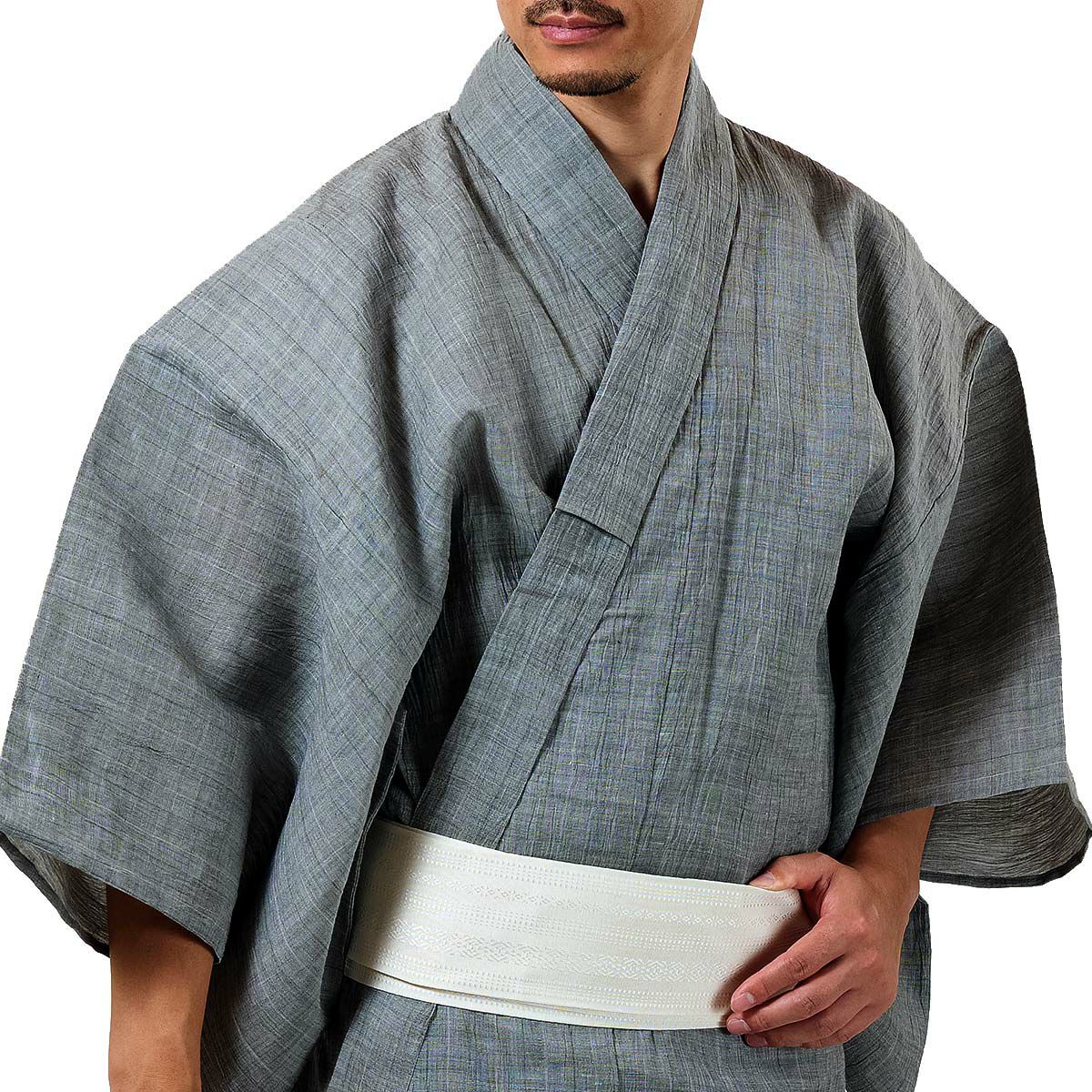 メンズ浴衣 夏着物 近江ちぢみ本麻