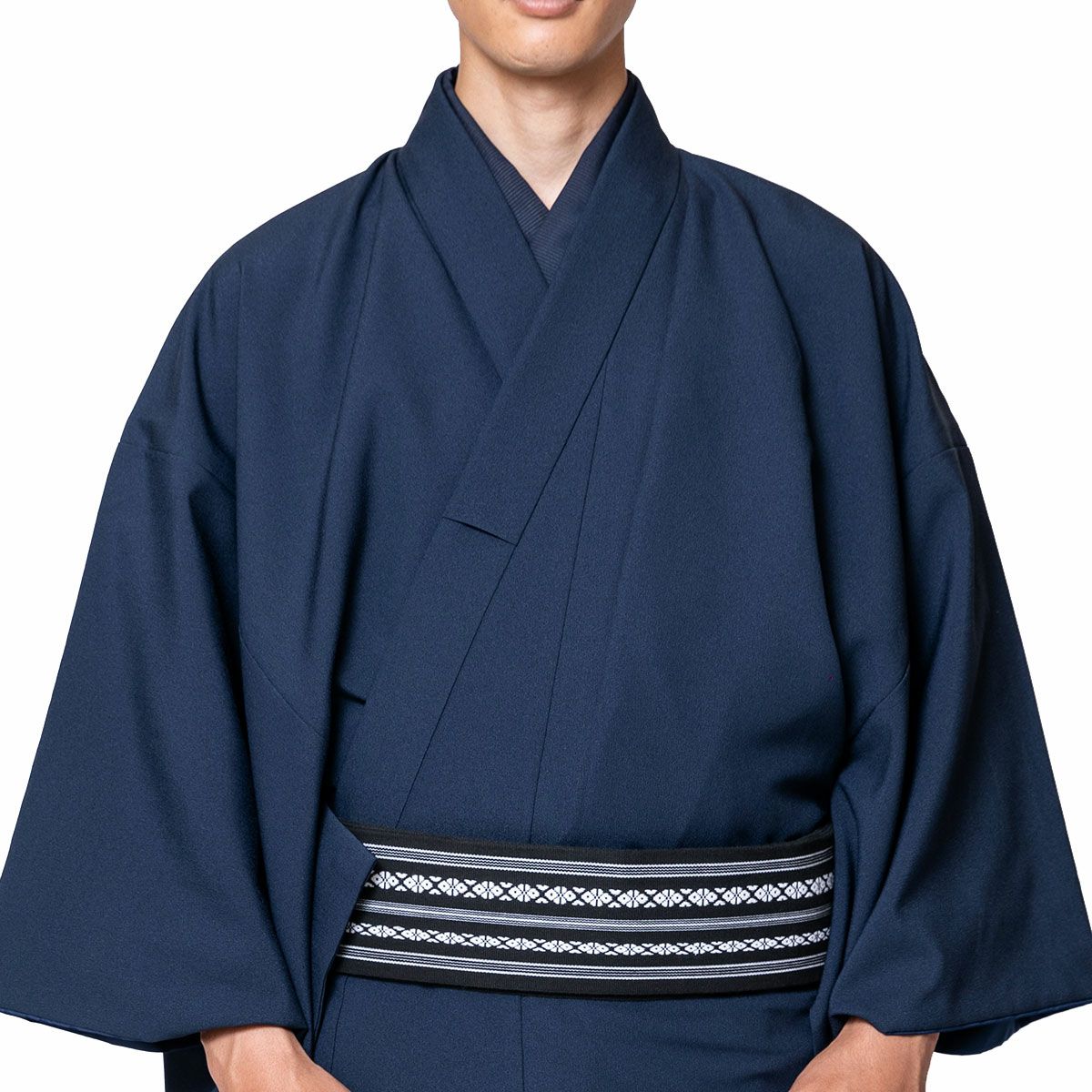 マウパウ様 男性袷着物男着物 洗える 紬 袷 黒紺 SS～S