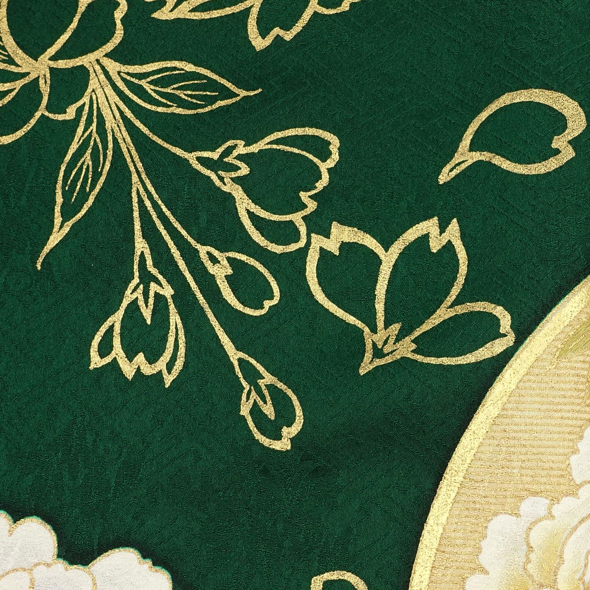 男羽織 正絹 黒 振袖柄 LL