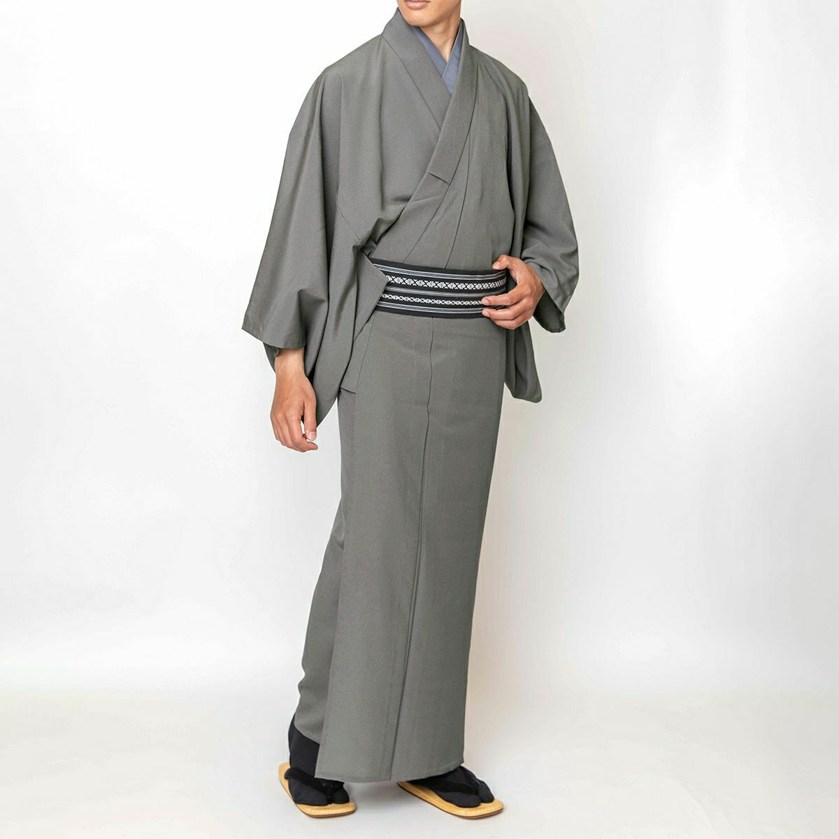 東レシルック ちりめん 洗える着物 仕立てオーダー着物(もしくは羽織) 国内仕立て グレー