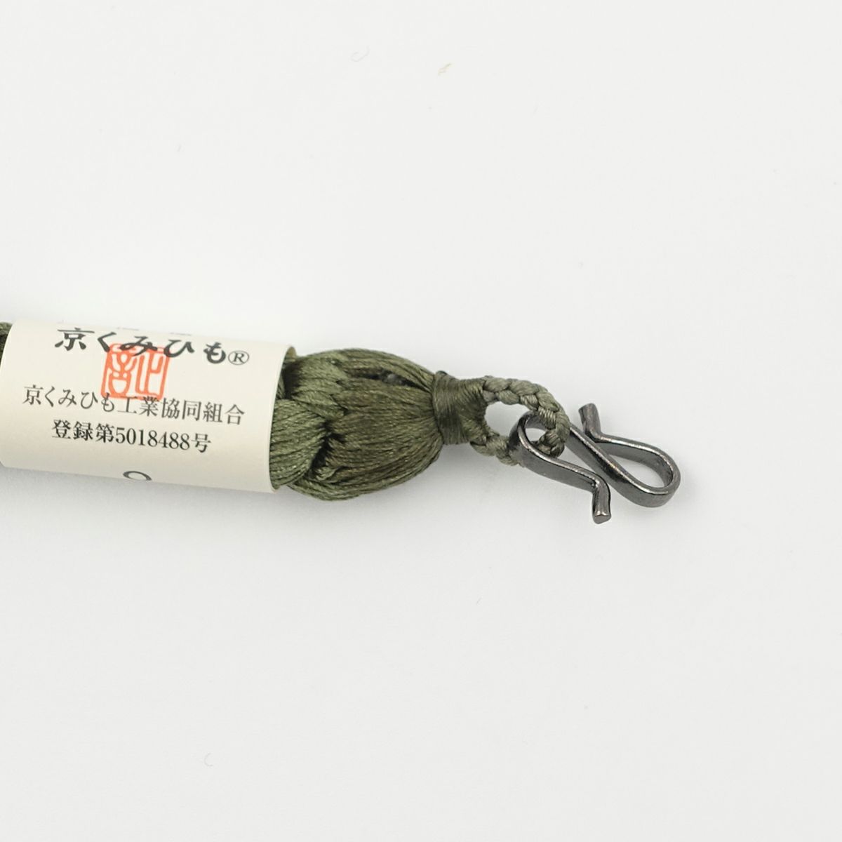 羽織紐 正絹 とんぼ玉 炎の雫 組紐 抹茶