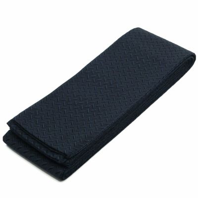 名古屋帯 麻型の金彩 斜めに縞 正絹 AO-4474 ys7135137; 金彩縞に玩具模様名古屋帯【着】