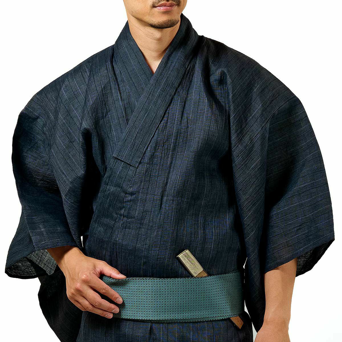 メンズ浴衣 夏着物 近江ちぢみ本麻