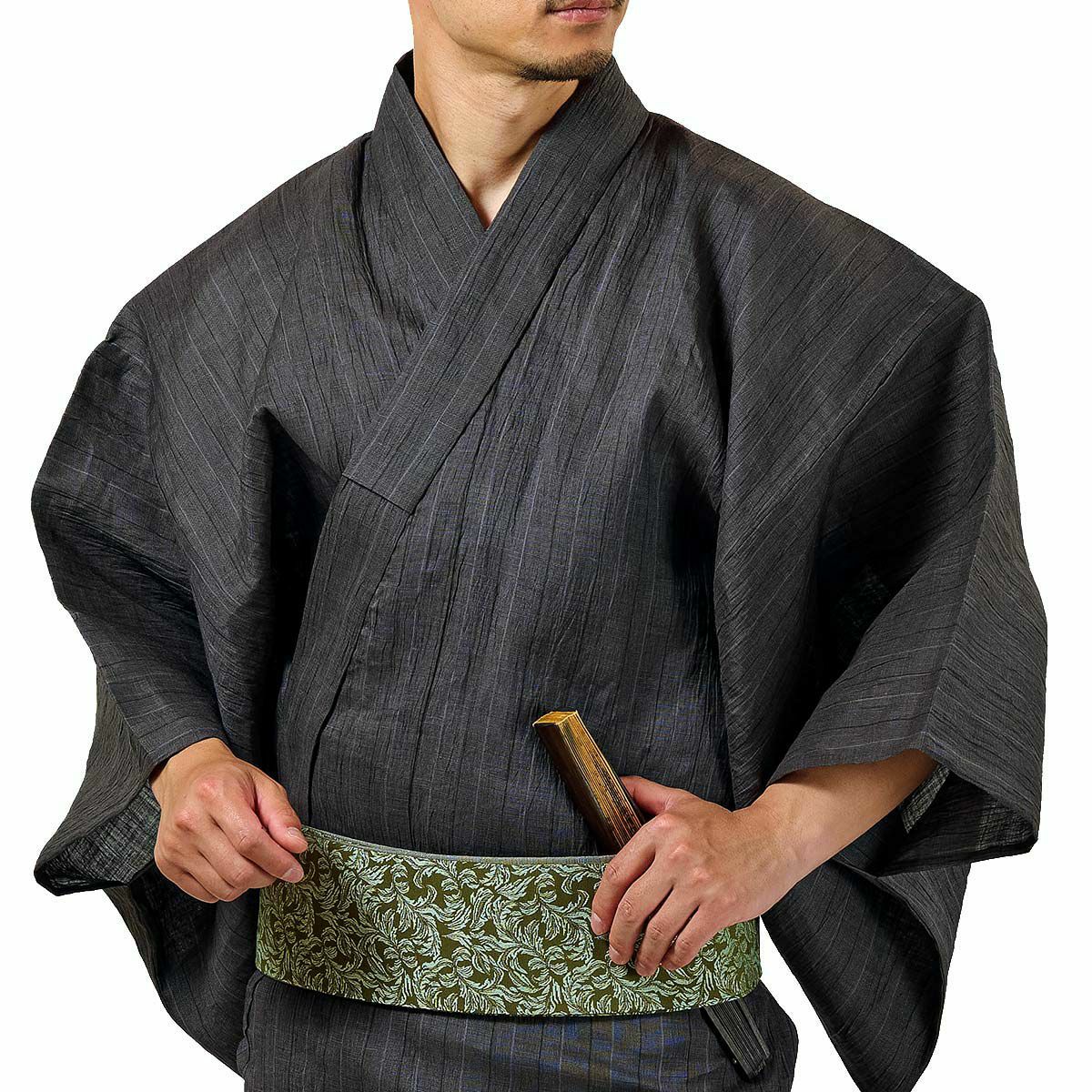 メンズ浴衣 夏着物 近江ちぢみ本麻