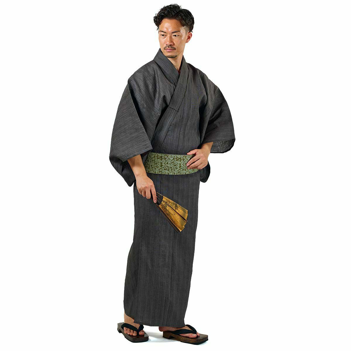 メンズ浴衣 夏着物 近江ちぢみ本麻