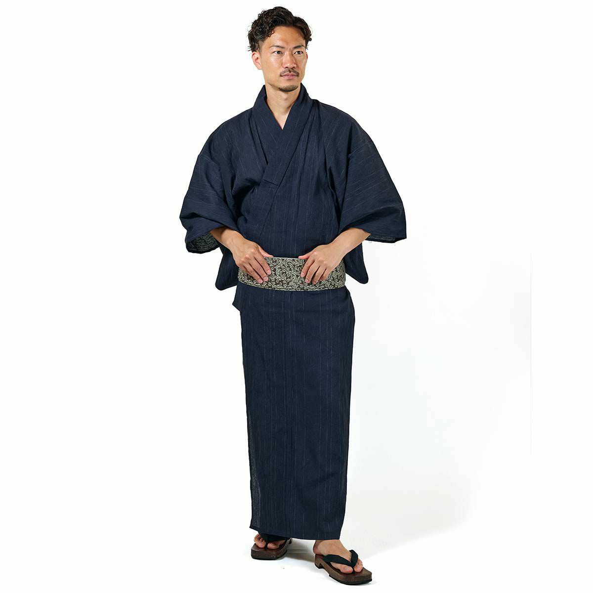 メンズ浴衣 近江ちぢみ綿麻