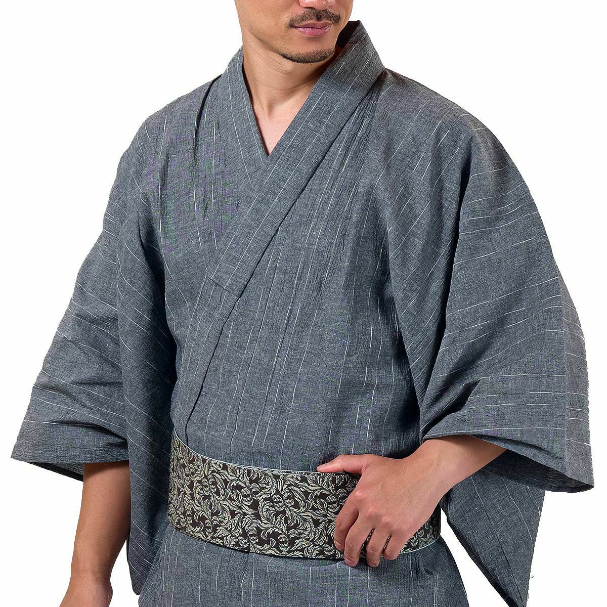 メンズ浴衣 近江ちぢみ綿麻