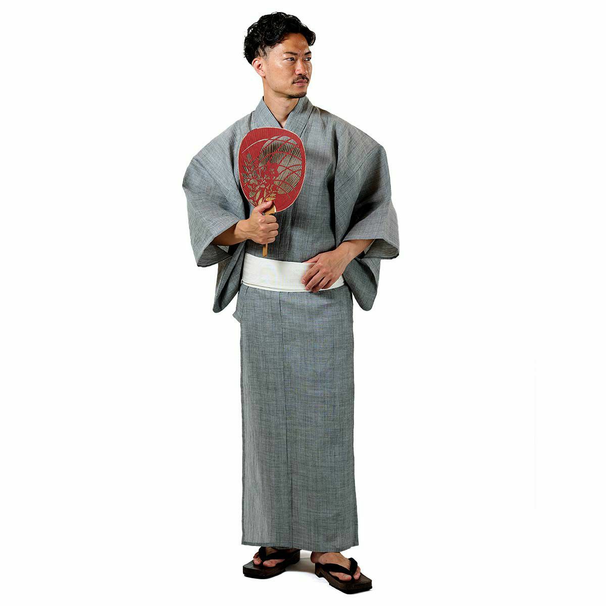 メンズ浴衣 近江ちぢみ 本麻 セット