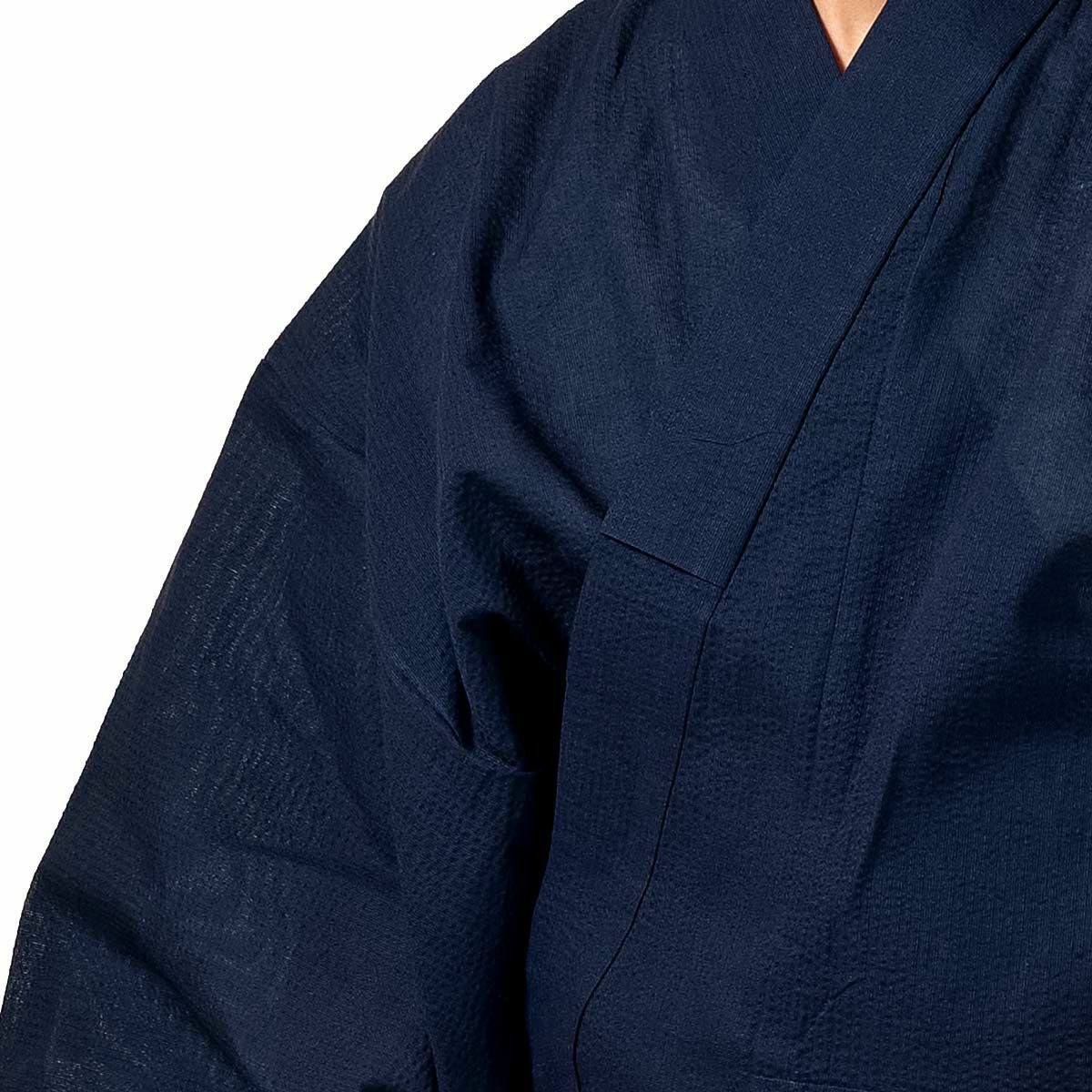 メンズ浴衣 しじら 綿麻 作り帯セット