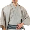 英語ガイドブック付き メンズ浴衣 しじら 綿麻 浴衣セット