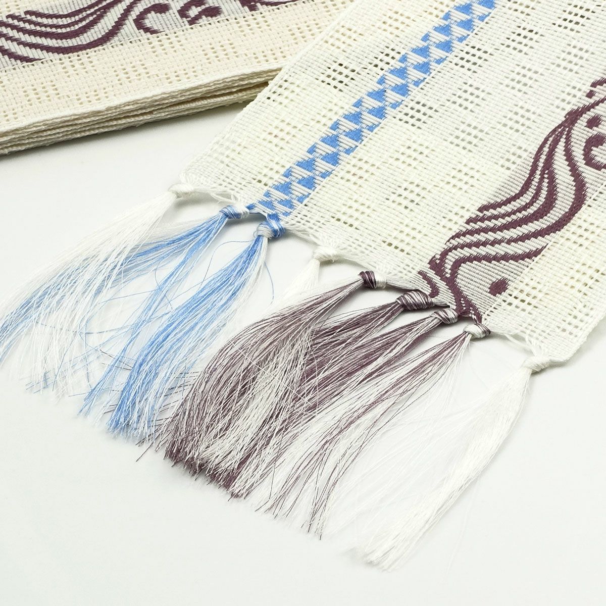 角帯 正絹 博多織物 夏帯 紗 白