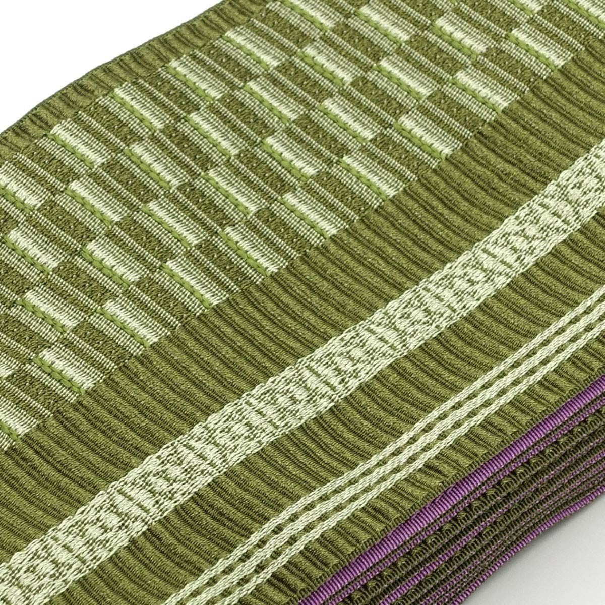 角帯 幾何学模様 カーキ