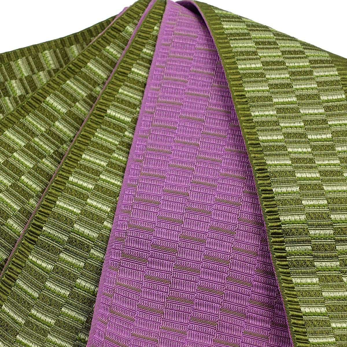 角帯 幾何学模様 カーキ