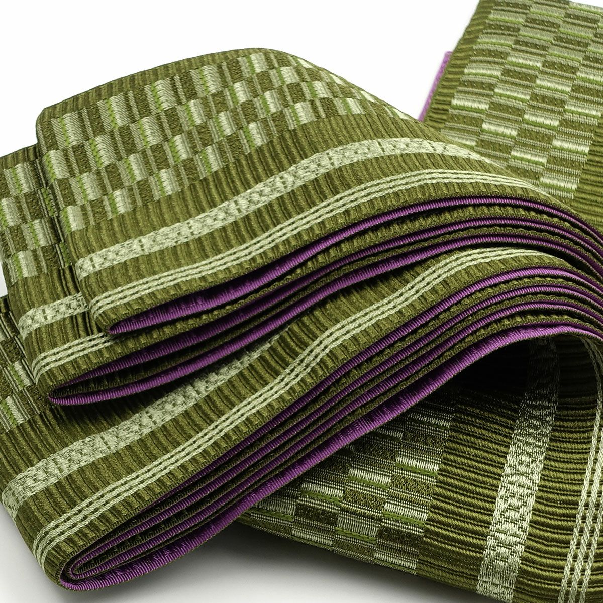 角帯 幾何学模様 カーキ