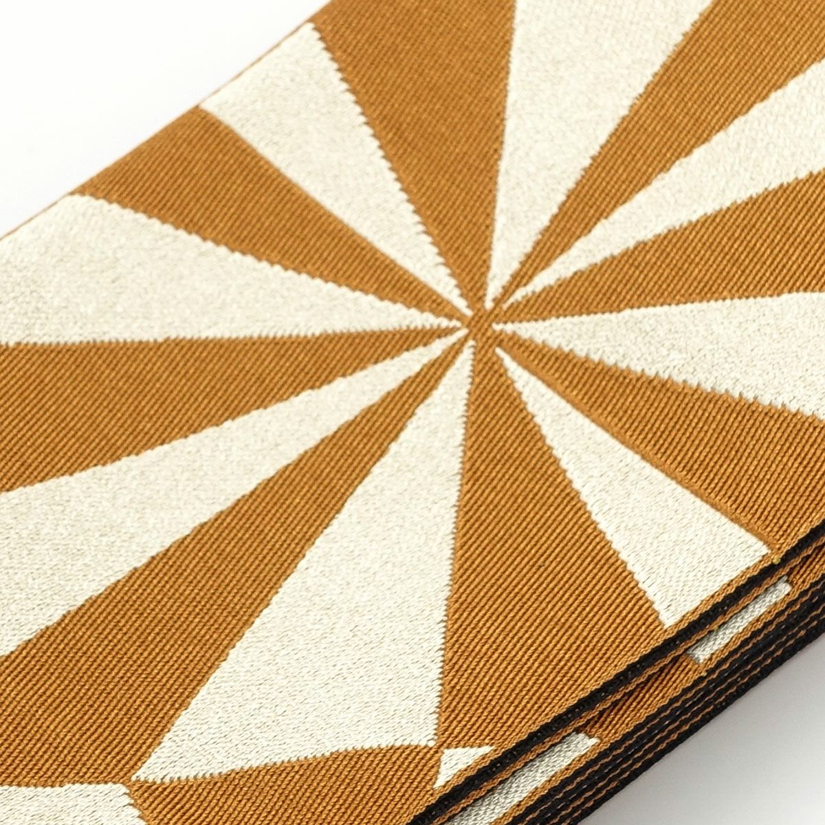 角帯 幾何学模様 橙×焦茶